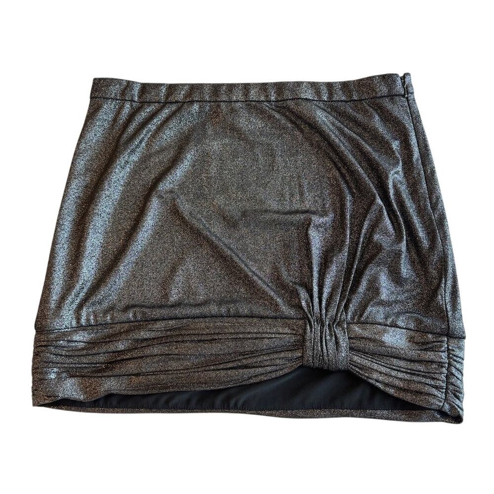 A/X Armani Exchange Mini Club Skirt Black w/Metallic Sheen Lined Fitted SZ 6
